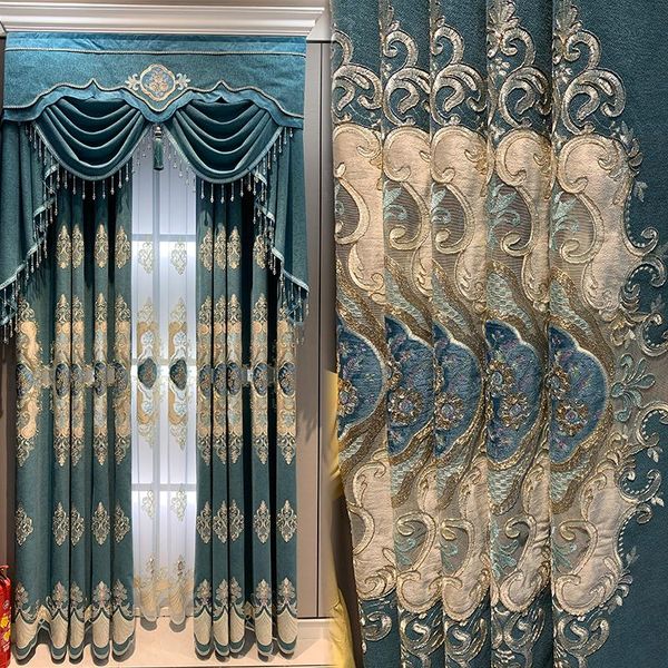 curtain & drapes luxury atmosphere hollow embroidery blue chenille curtains for living room bedroom blackout customization
curtain & drapes luxury atmosphere hollow embroidery blue chenille curtains for living room bedroom blackout customization