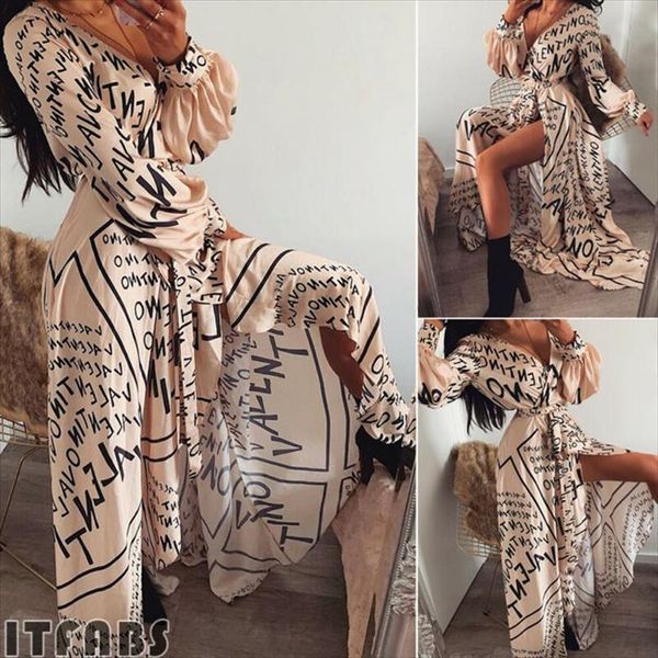 vintage long sleeve belt elegant womens dresses party deep v neck split maxi ladies sundress vestido, Black;gray
vintage long sleeve belt elegant womens dresses party deep v neck split maxi ladies sundress vestido, Black;gray