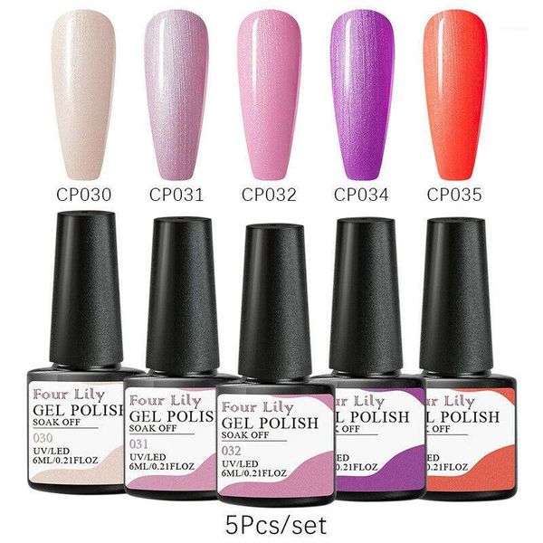 four lily 5 pcs nail gel polish set 6ml semi permanent uv all for manicure diy design set1, Red;pink
four lily 5 pcs nail gel polish set 6ml semi permanent uv all for manicure diy design set1, Red;pink