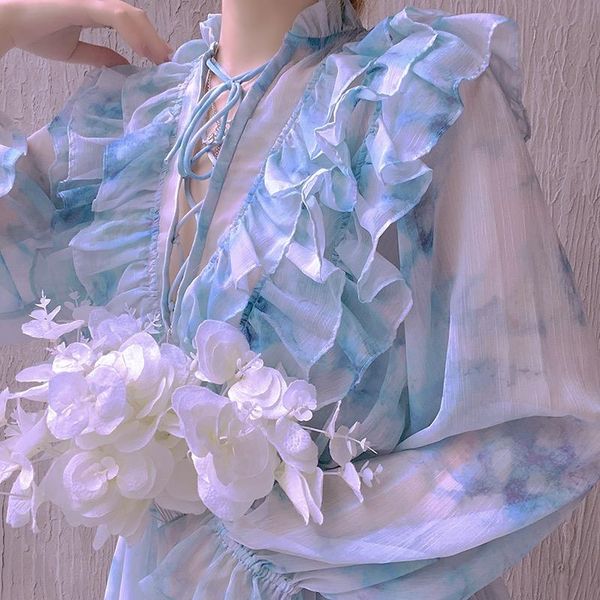 summer women fashion tie dye sky blue dress women's flare sleeves vintage ladies elegant ruffles v-neck holiday dresses casual, Black;gray
summer women fashion tie dye sky blue dress women's flare sleeves vintage ladies elegant ruffles v-neck holiday dresses casual, Black;gray