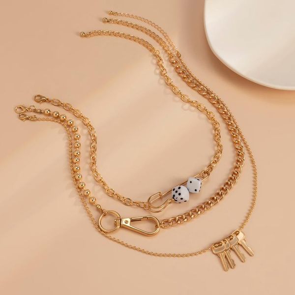 pendant necklaces punk layered chain with dice/key necklace for women hip hop gold/silver color thick chains neck fashion jewelry
pendant necklaces punk layered chain with dice/key necklace for women hip hop gold/silver color thick chains neck fashion jewelry