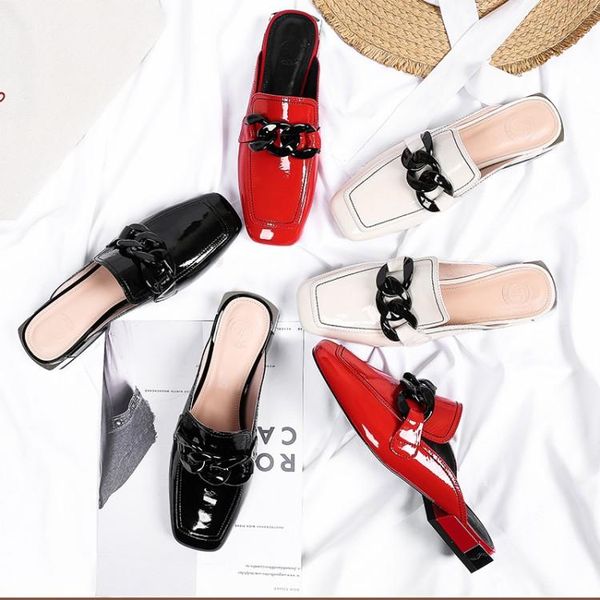slippers mljuese 2021 women soft cow leather rome style chains summer open toe red color beaches sandals party wedding size 42, Black
slippers mljuese 2021 women soft cow leather rome style chains summer open toe red color beaches sandals party wedding size 42, Black