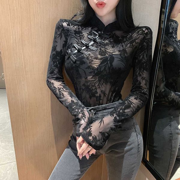 women fashion autumn floral lace long sleeve blouse female woman turtle neck casual 210601, White
women fashion autumn floral lace long sleeve blouse female woman turtle neck casual 210601, White