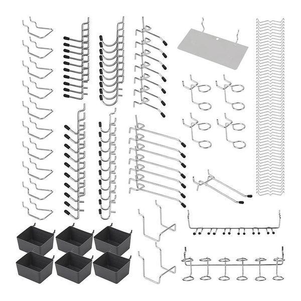 hooks & rails pegboard 140pcs,with bins,pegboard wall hooks,tool organizer kit for kitchen craft room accessories
hooks & rails pegboard 140pcs,with bins,pegboard wall hooks,tool organizer kit for kitchen craft room accessories