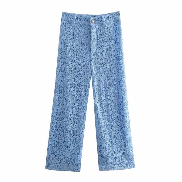 women fashion side pockets office wear blue lace pants vintage high waist zipper fly female ankle cropped trousers mujer 210531, Black;white
women fashion side pockets office wear blue lace pants vintage high waist zipper fly female ankle cropped trousers mujer 210531, Black;white