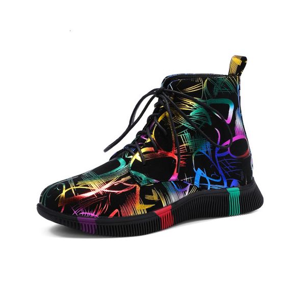 boots winter high-graffiti color matching flat boots comfortable casual lace-up women's vulcanized shoes, Black
boots winter high-graffiti color matching flat boots comfortable casual lace-up women's vulcanized shoes, Black
