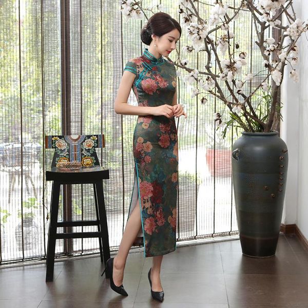 ethnic clothing vintage print vestidos improved qipao women satin slim side slit cheongsams elegant retro button oriental chinese dresses go, Red
ethnic clothing vintage print vestidos improved qipao women satin slim side slit cheongsams elegant retro button oriental chinese dresses go, Red