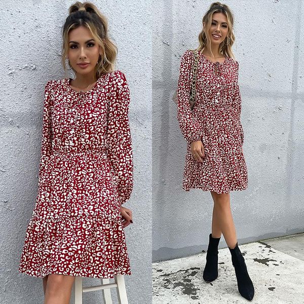 casual dresses linchen dress 2021 autumn elegant printed round neck long-sleeved lace-up bottoming women fashion fall party outfits, Black;gray
casual dresses linchen dress 2021 autumn elegant printed round neck long-sleeved lace-up bottoming women fashion fall party outfits, Black;gray