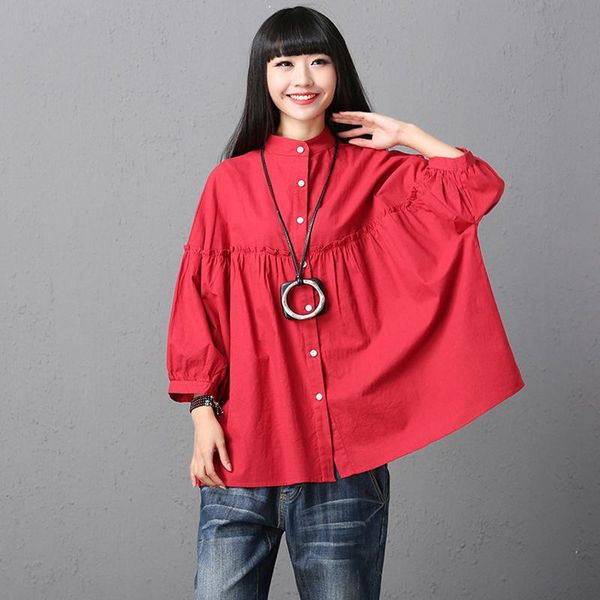 women's blouses & shirts johnature women cotton linen shirt stand loose 2021 autumn long sleeve plus size clothing vintage, White
women's blouses & shirts johnature women cotton linen shirt stand loose 2021 autumn long sleeve plus size clothing vintage, White