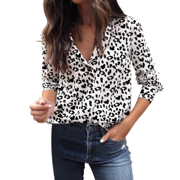 women's blouses & shirts fashion women long sleeve leopard blouse v neck shirt ladies ol party dames streetwear blusas femininas elegan, White 
women's blouses & shirts fashion women long sleeve leopard blouse v neck shirt ladies ol party dames streetwear blusas femininas elegan, White