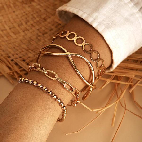 charm bracelets 4pcs/set bohemian bracelet set gold color overstate chain bangle boho jewelry for women selling, Golden;silver
charm bracelets 4pcs/set bohemian bracelet set gold color overstate chain bangle boho jewelry for women selling, Golden;silver