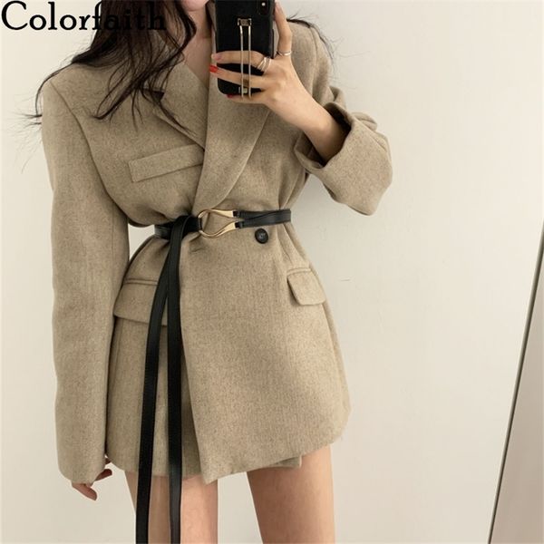 autumn winter women's blazers buttons pockets jackets notched vintage oversize with belt office jk1350 210427, White;black
autumn winter women's blazers buttons pockets jackets notched vintage oversize with belt office jk1350 210427, White;black
