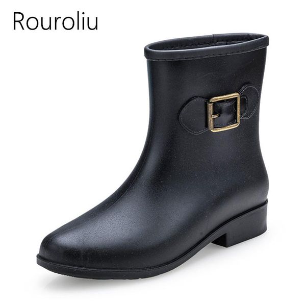 boots rouroliu women fashion pvc mid-calf rain buckle female non-slip flat heels rainboots waterproof woman water shoes tr135, Black
boots rouroliu women fashion pvc mid-calf rain buckle female non-slip flat heels rainboots waterproof woman water shoes tr135, Black