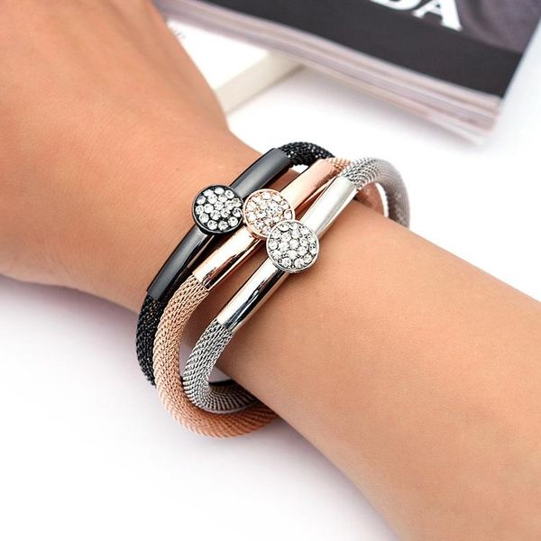link, chain leaderbeads 2021 man's trendy 3 copper tube crystal circle magnet button alloy bracelet women's handmade metal bangle, Black
link, chain leaderbeads 2021 man's trendy 3 copper tube crystal circle magnet button alloy bracelet women's handmade metal bangle, Black