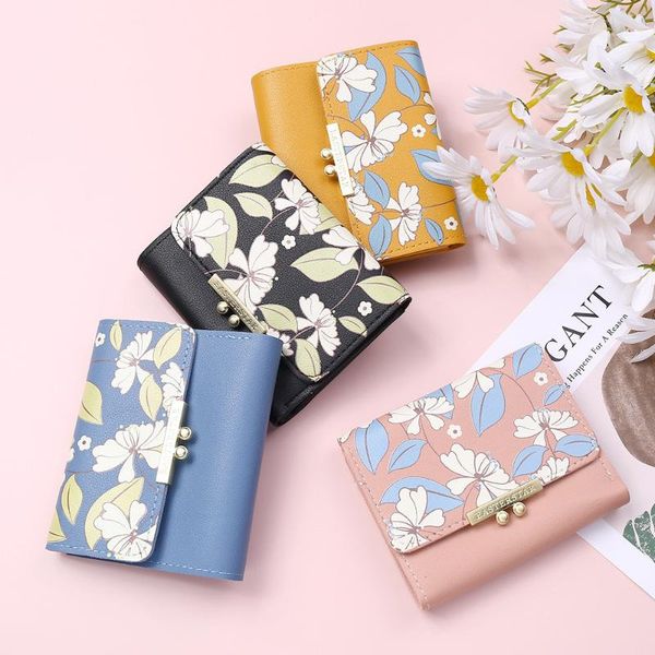 card holders fashion flowers cute women's wallet pu leather purse coin pouch short wallets buckle folding girl small holder clutches, Brown;gray
card holders fashion flowers cute women's wallet pu leather purse coin pouch short wallets buckle folding girl small holder clutches, Brown;gray