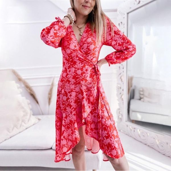 casual dresses autumn women elegant v neck floral print midi dress 2021 fashion long sleeve empire irregular lace up woman robe femme, Black;gray
casual dresses autumn women elegant v neck floral print midi dress 2021 fashion long sleeve empire irregular lace up woman robe femme, Black;gray