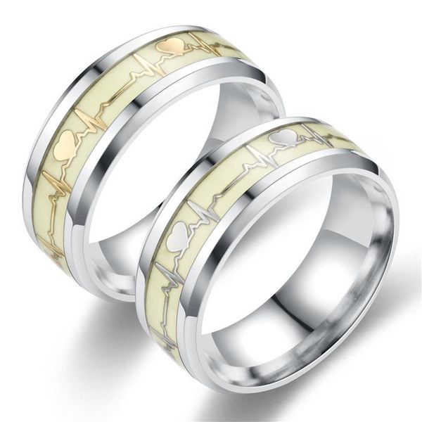 romantic couple luminous ecg ring silver color stainless steel heartbeat glowingt rings for women men jewelry anniversary gift wedding, Slivery;golden
romantic couple luminous ecg ring silver color stainless steel heartbeat glowingt rings for women men jewelry anniversary gift wedding, Slivery;golden
