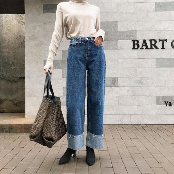 street style korean fashion women denim pants female plus size high waist jeans woman casual straight trousers p734, Blue
street style korean fashion women denim pants female plus size high waist jeans woman casual straight trousers p734, Blue