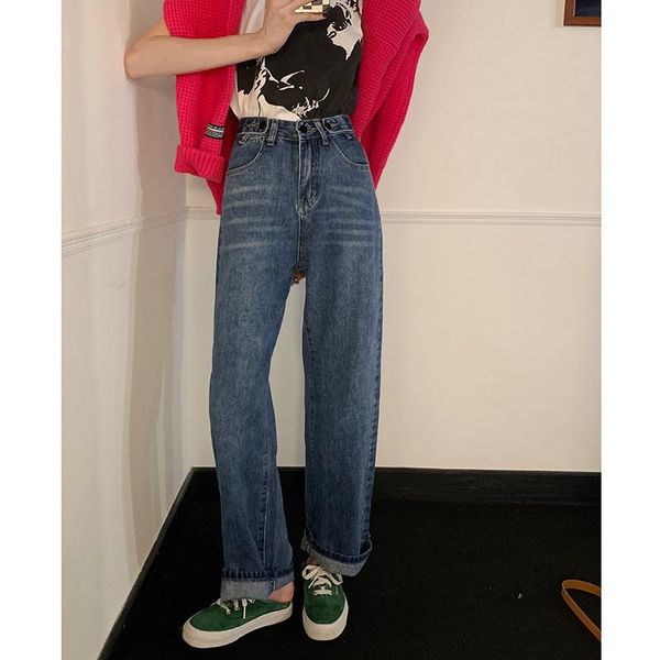 women's jeans cost-effective autumn waist adjustable loose wide leg, Blue
women's jeans cost-effective autumn waist adjustable loose wide leg, Blue