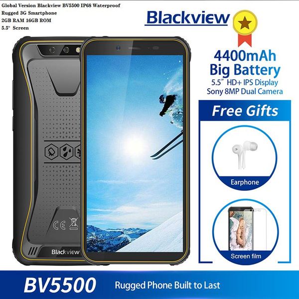 walkie talkie global version blackview bv5500 ip68 waterproof rugged 3g smartphone 2gb ram 16gbrom 5.5" 18:9 screen 4400mah android 8.1
walkie talkie global version blackview bv5500 ip68 waterproof rugged 3g smartphone 2gb ram 16gbrom 5.5" 18:9 screen 4400mah android 8.1