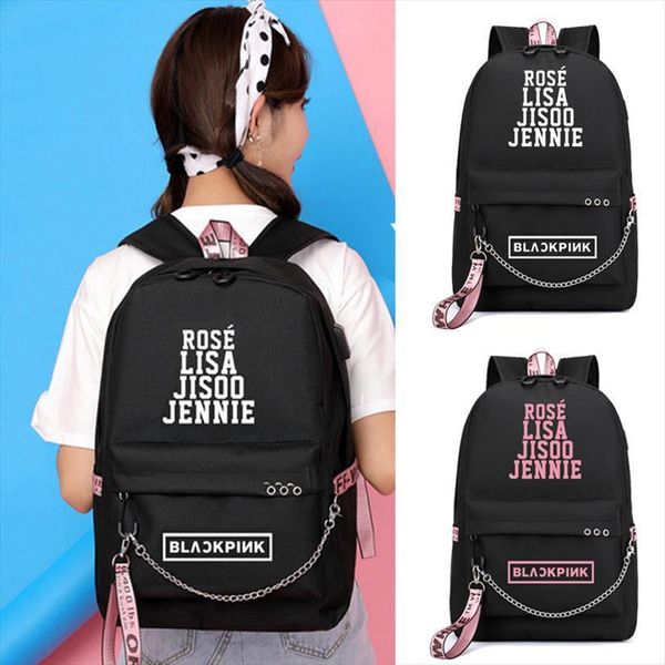 backpack rose lisa jennie school bags back pack black pink mochila travel chain korean usb port teens girls student
backpack rose lisa jennie school bags back pack black pink mochila travel chain korean usb port teens girls student