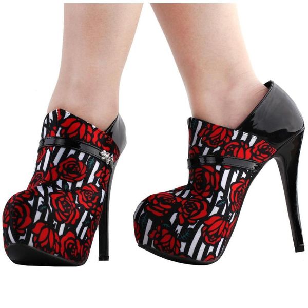 dress shoes lf80883 show story black red rose print stripe hidden platform stiletto ankle boot bootie
dress shoes lf80883 show story black red rose print stripe hidden platform stiletto ankle boot bootie
