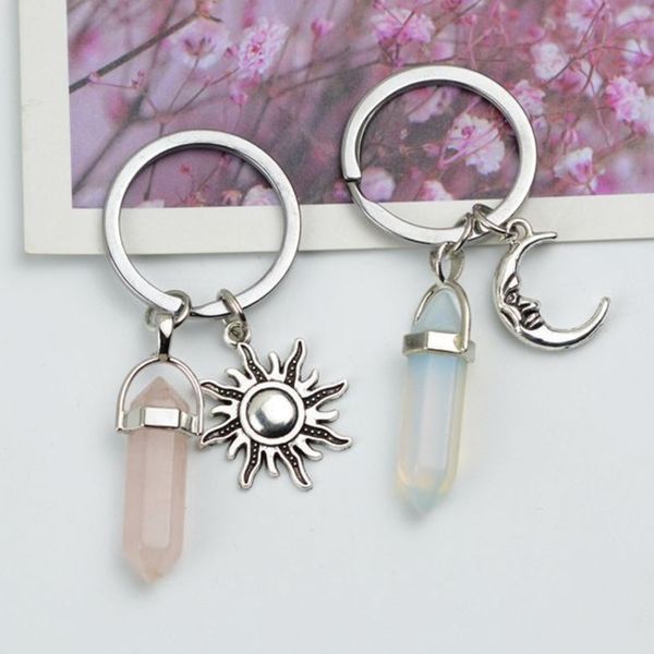 with natural stone powder crystal sun moon face key ring celestial polar key chain crescent keyrings bag charms vintage friendship valentine, Red;brown
with natural stone powder crystal sun moon face key ring celestial polar key chain crescent keyrings bag charms vintage friendship valentine, Red;brown