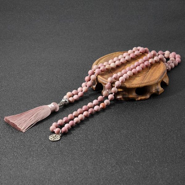8mm natural rhodochrosite beads hand-knotted meditation yoga prayer spirit jewelry 108 rosary japa mala tassel necklace pendant necklaces, Silver
8mm natural rhodochrosite beads hand-knotted meditation yoga prayer spirit jewelry 108 rosary japa mala tassel necklace pendant necklaces, Silver