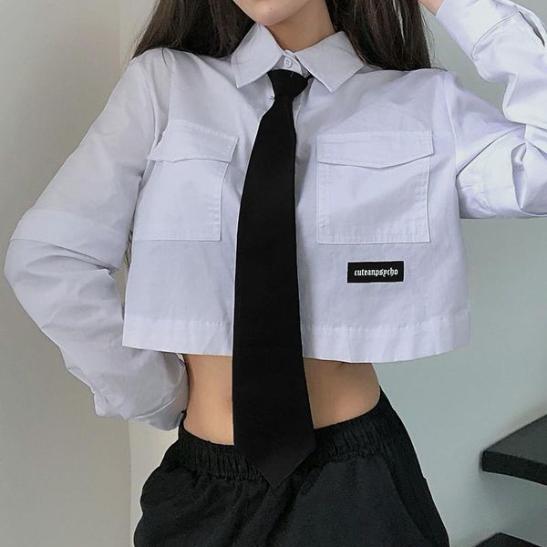 women's t-shirt dropshopping harajuku cotton cropped tee shirt women with tie casual loose autumn long sleeve ladies zipper open korean, White
women's t-shirt dropshopping harajuku cotton cropped tee shirt women with tie casual loose autumn long sleeve ladies zipper open korean, White