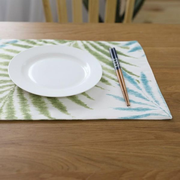 table runner cloth placemats tropical palm leaves botanical green light blue mat
table runner cloth placemats tropical palm leaves botanical green light blue mat