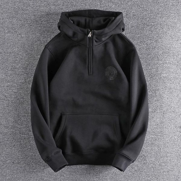 men's hoodies & sweatshirts winter trend semi open stand collar hooded coat plush thickened warm casual simple for promotion 407, Black
men's hoodies & sweatshirts winter trend semi open stand collar hooded coat plush thickened warm casual simple for promotion 407, Black