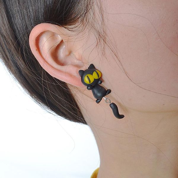 stud handmade cartoon 3d polymer clay animal earrings cute cat earring ear for women jewelry 1 pair, Golden;silver
stud handmade cartoon 3d polymer clay animal earrings cute cat earring ear for women jewelry 1 pair, Golden;silver