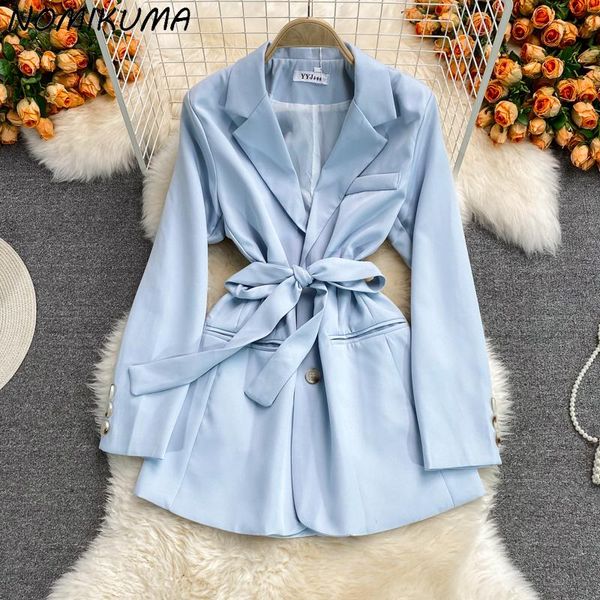women's suits & blazers nomikuma 2021 medium-long women long sleeve notched collar suit jacket bow bandage slim waist blazer coat 6k727, White;black
women's suits & blazers nomikuma 2021 medium-long women long sleeve notched collar suit jacket bow bandage slim waist blazer coat 6k727, White;black