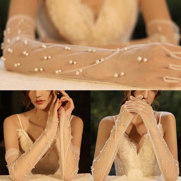 five fingers gloves long bride dress gauze transparent women formal accessories artificial pearl white, Blue;gray
five fingers gloves long bride dress gauze transparent women formal accessories artificial pearl white, Blue;gray