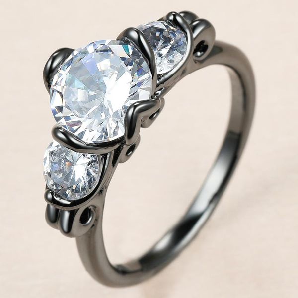 dainty female white round crystal ring charm 14kt black gold wedding rings for women men punk bride zircon stone engagement, Slivery;golden
dainty female white round crystal ring charm 14kt black gold wedding rings for women men punk bride zircon stone engagement, Slivery;golden