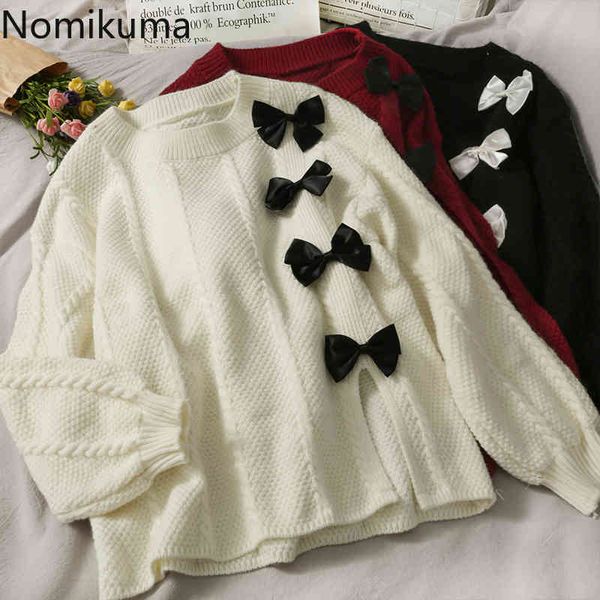 nomikuma sweet bowknot women sweater causal split korean pullover knitwear spring new long sleeve o-neck pull femme 6e477 210427, White;black
nomikuma sweet bowknot women sweater causal split korean pullover knitwear spring new long sleeve o-neck pull femme 6e477 210427, White;black