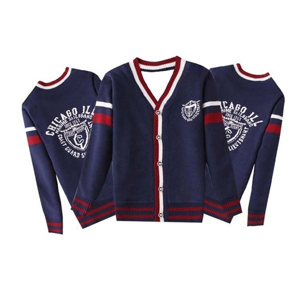 fashion boys cardigans child shirt kids sweaters v-neck long-sleeve jackets children outerwear children's clothing 3-12y 211106, Blue