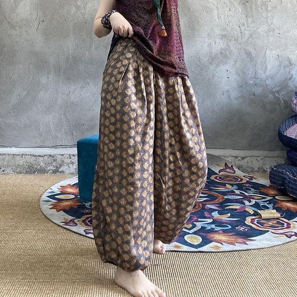 women's pants & capris arrival summer arts style women casual loose ankle-length elastic waist floral print cotton linen bloomers p24, Black;white
women's pants & capris arrival summer arts style women casual loose ankle-length elastic waist floral print cotton linen bloomers p24, Black;white