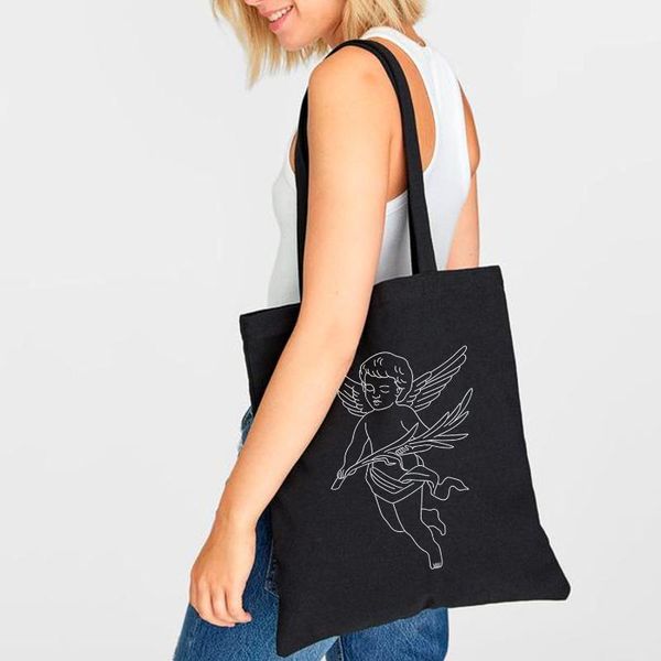 shopping bags cute angel college canvas bag female fashion casual cartoon letter printing large capacity white handbags
shopping bags cute angel college canvas bag female fashion casual cartoon letter printing large capacity white handbags
