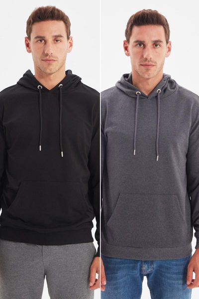 men's hoodies & sweatshirts trendyol male 2'li package regular fit basic hooded sweatshirt tmnaw22sw1345, Black
men's hoodies & sweatshirts trendyol male 2'li package regular fit basic hooded sweatshirt tmnaw22sw1345, Black