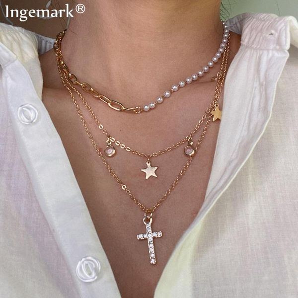 pendant necklaces vintage simple pearl handmade rhinestone cross chain bohemia dainty star circle choker necklace women jewelry, Silver
pendant necklaces vintage simple pearl handmade rhinestone cross chain bohemia dainty star circle choker necklace women jewelry, Silver