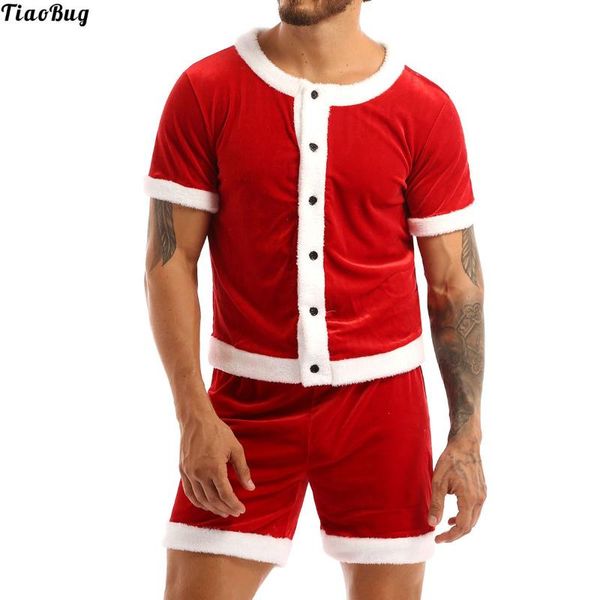 men's tracksuits tiaobug men soft velvet christmas party costume fancy dress outfit white trim round neck short sleeve button down and, Gray
men's tracksuits tiaobug men soft velvet christmas party costume fancy dress outfit white trim round neck short sleeve button down and, Gray