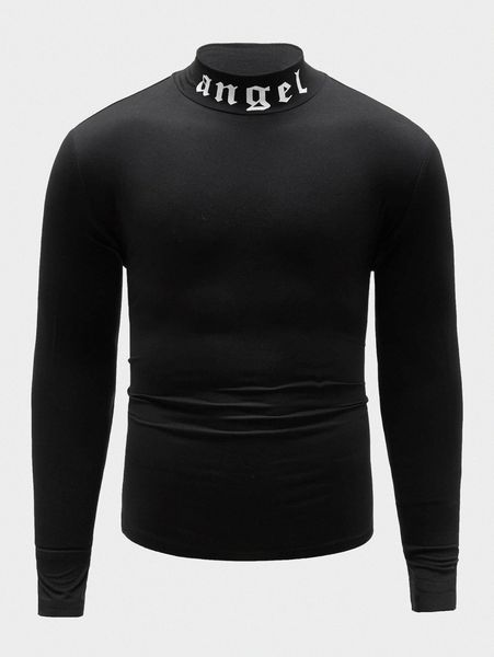 men letter graphic mock neck tee i0is#, White;black
men letter graphic mock neck tee i0is#, White;black