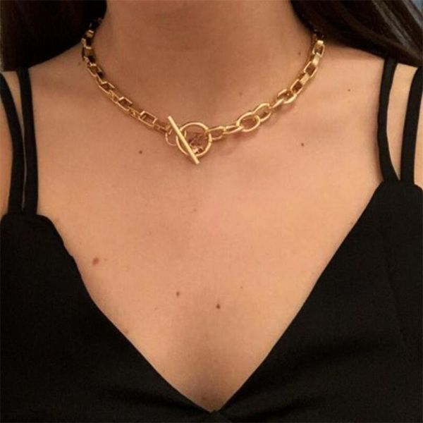 pendant necklaces punk metallic wind chain toggle clasp necklace for women gold mixed linked circle choker jewelry, Silver
pendant necklaces punk metallic wind chain toggle clasp necklace for women gold mixed linked circle choker jewelry, Silver