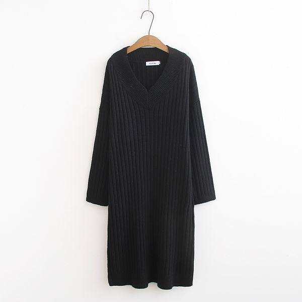 women solid knitted black beige v neck midi sweater dress autumn winter elegant long sleeve stragiht loose d1452 210514, Black;gray
women solid knitted black beige v neck midi sweater dress autumn winter elegant long sleeve stragiht loose d1452 210514, Black;gray