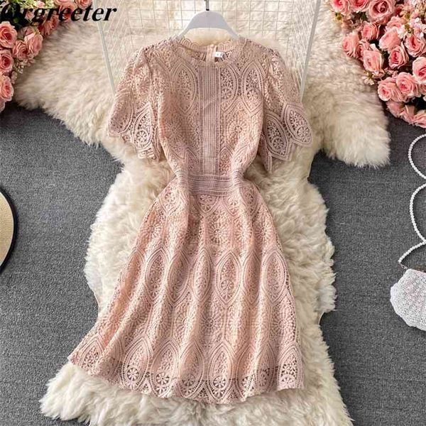 fashion summer lace dress women o-neck short sleeve hollow out party vestidos high waist a-line 210602, Black;gray
fashion summer lace dress women o-neck short sleeve hollow out party vestidos high waist a-line 210602, Black;gray