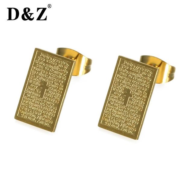 stud d&z religious christian bible cross earrings for men personality square shape earings fashion jewelry, Golden;silver
stud d&z religious christian bible cross earrings for men personality square shape earings fashion jewelry, Golden;silver