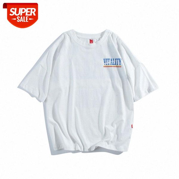 summer t-shirt youth campus art loose letter printing drop shoulder sleeve short men #j39b, White;black
summer t-shirt youth campus art loose letter printing drop shoulder sleeve short men #j39b, White;black