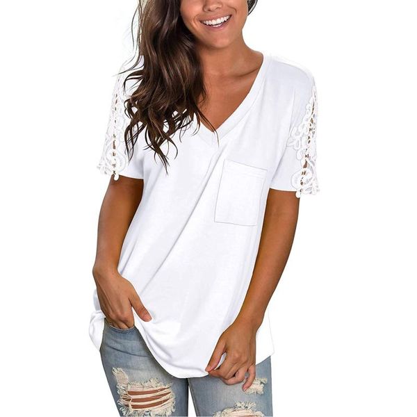 women's blouses & shirts white tunic for female blusas mujer de moda 2021 lace short sleeve v-neck pocket shirt loose casual summer te
women's blouses & shirts white tunic for female blusas mujer de moda 2021 lace short sleeve v-neck pocket shirt loose casual summer te