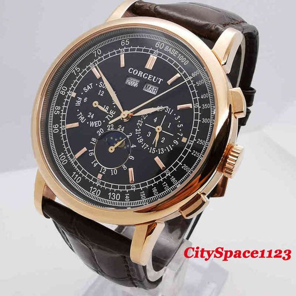 moon clock men corgeut 42mm phase week calendar year month automatic mechanical 316l rvs, Slivery;brown
moon clock men corgeut 42mm phase week calendar year month automatic mechanical 316l rvs, Slivery;brown